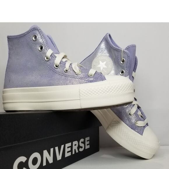 Converse CTAS Lift Hi Top Sneakers Brand New Women 6.5 Lilac Pewter A11549C NWT - Picture 1 of 9